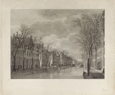 Gezicht op het Rapenburg te Leiden vanaf de Groenebrug, 1807