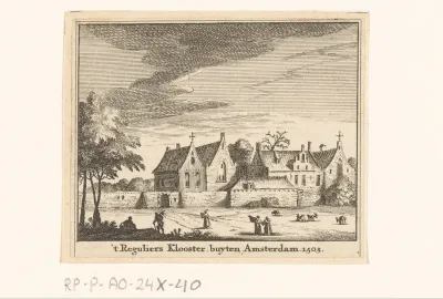 Gezicht op het Reguliersklooster buiten Amsterdam