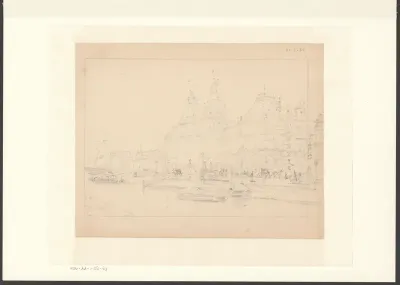 Gezicht op het Rijksmuseum van over het Singel