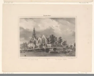 Gezicht op het Rokin te Amsterdam