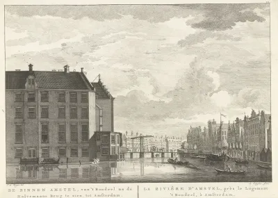 Gezicht op het Rondeel en de Halvemaansbrug te Amsterdam