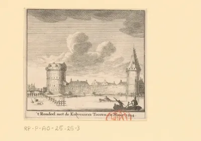 Gezicht op het Rondeel en de toren Swych Utrecht te Amsterdam