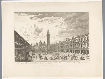 Gezicht op het San Marcoplein te Venetië
