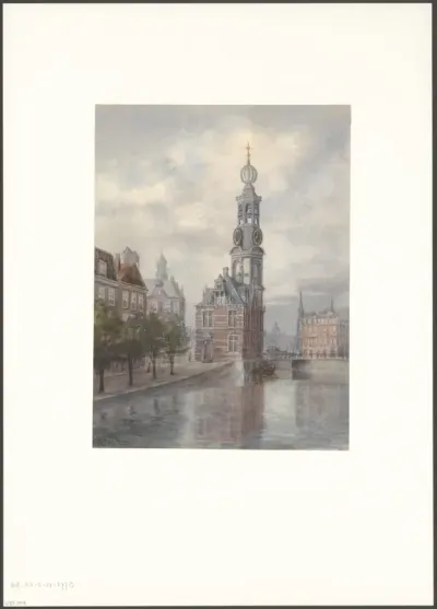 Gezicht op het Singel gezien naar de Munt