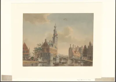 Gezicht op het Singel met de Munttoren, gezien naar de ingang van de Reguliersbreestraat