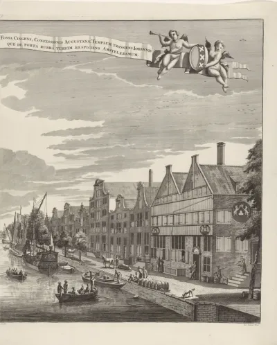 Gezicht op het Singel te Amsterdam