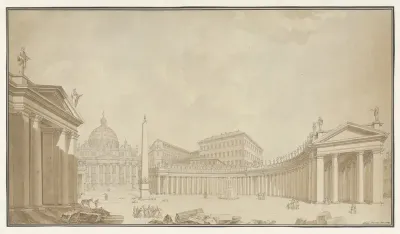 Gezicht op het Sint Pieterplein in Rome
