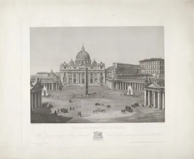 Gezicht op het Sint-Pietersplein te Vaticaanstad