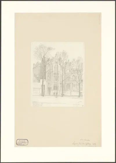 Gezicht op het Sociëteitsgebouw van het Amsterdams Studenten Corps Nos Jungit Amicitia aan de Sarphatistraat