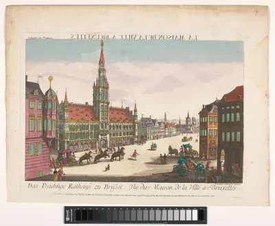 Gezicht op het Stadhuis aan de Grote Markt te Brussel