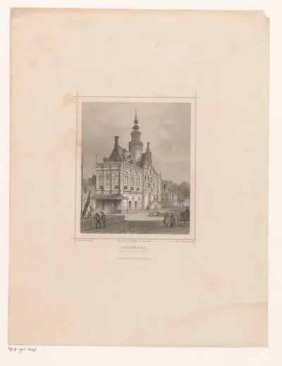 Gezicht op het stadhuis in Bolsward