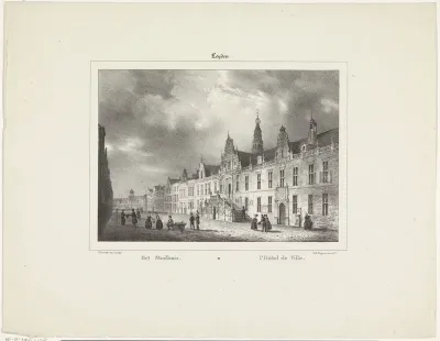 Gezicht op het stadhuis in Leiden