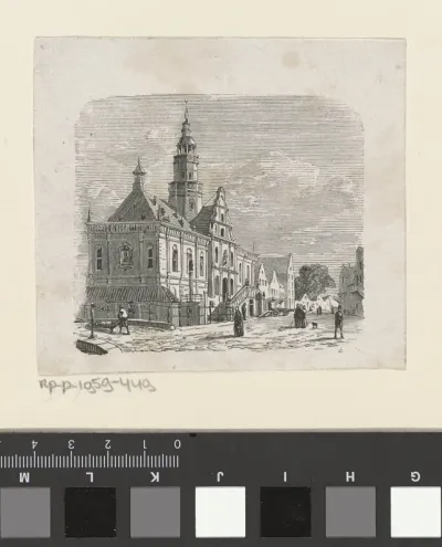 Gezicht op het stadhuis te Bolsward