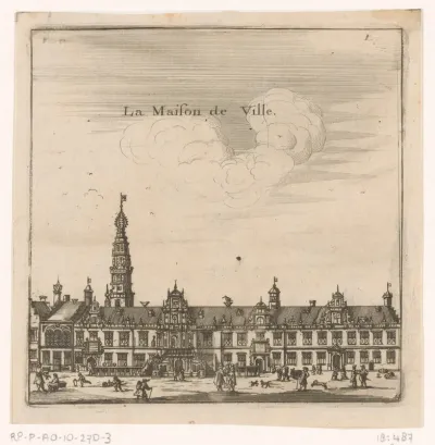 Gezicht op het stadhuis te Leiden