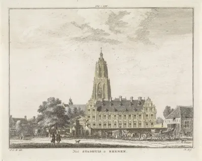Gezicht op het stadhuis te Rhenen