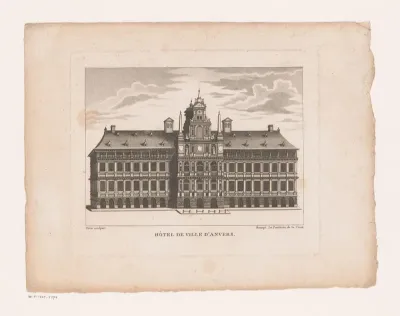 Gezicht op het stadhuis van Antwerpen