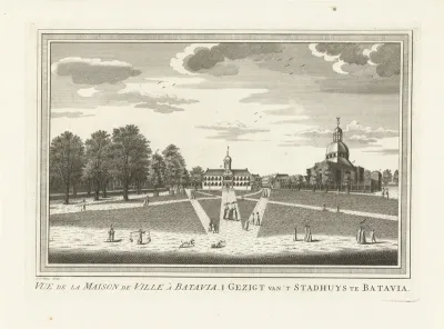 Gezicht op het stadhuis van Batavia