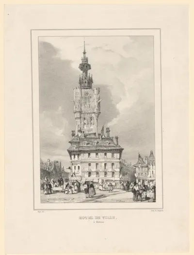 Gezicht op het Stadhuis van Béthune