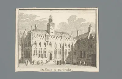 Gezicht op het stadhuis van Dordrecht