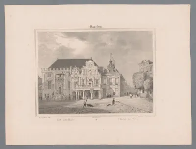 Gezicht op het stadhuis van Haarlem