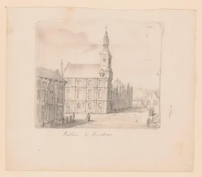 Gezicht op het stadhuis van Heusden