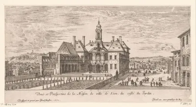 Gezicht op het stadhuis van Lyon