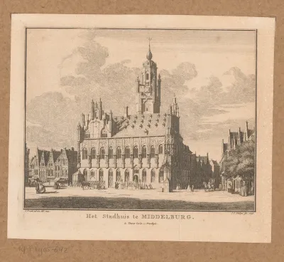 Gezicht op het stadhuis van Middelburg, 1743