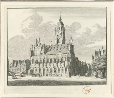Gezicht op het stadhuis van Middelburg, 1743