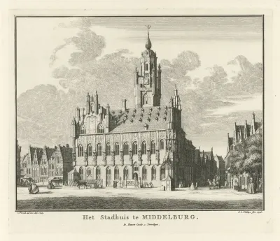 Gezicht op het stadhuis van Middelburg, 1753