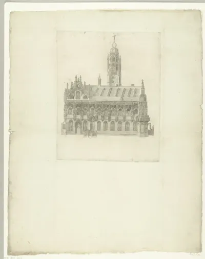 Gezicht op het stadhuis van Middelburg