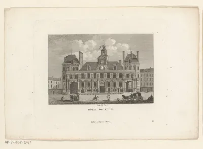 Gezicht op het Stadhuis van Parijs