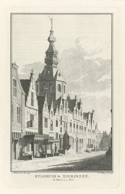 Gezicht op het stadhuis van Zierikzee, 1743