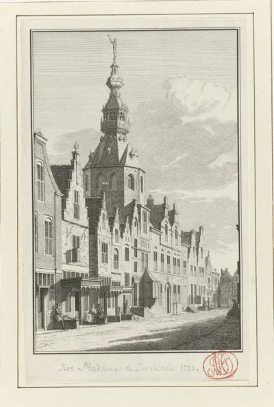 Gezicht op het stadhuis van Zierikzee, 1743