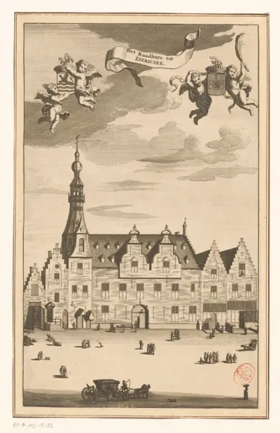 Gezicht op het stadhuis van Zierikzee