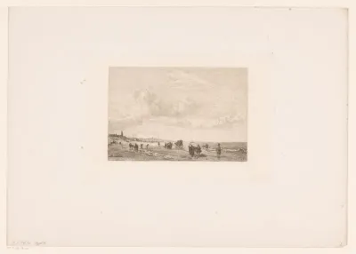 Gezicht op het strand van Scheveningen