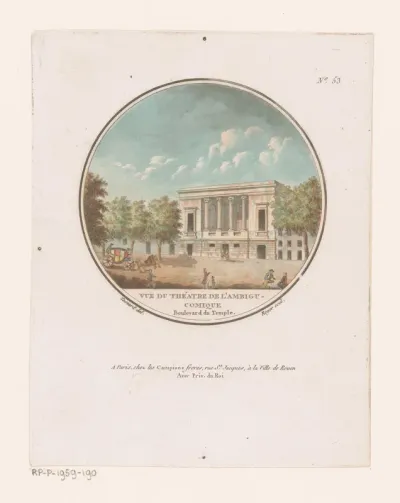 Gezicht op het Théâtre de l'Ambigu-Comique