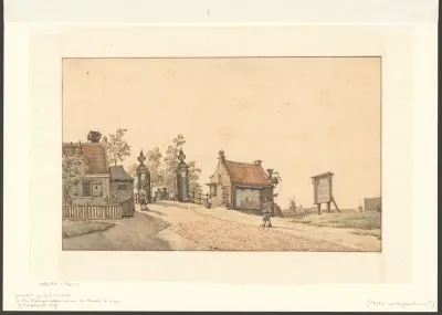 Gezicht op het tolhek in de Diemermeer
