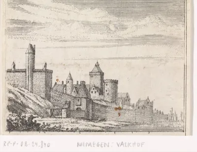 Gezicht op het Valkhof te Nijmegen