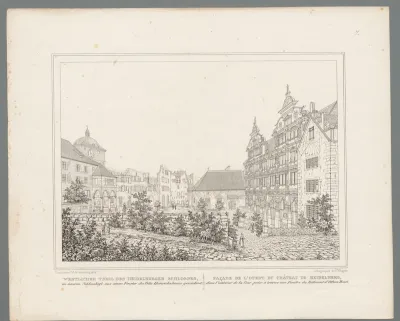 Gezicht op het westelijke deel van het Heidelberger Slot