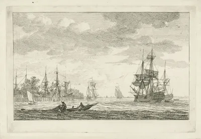 Gezicht op het westelijke havenhoofd van Schiedam
