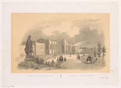 Gezicht op het Willemshof in het Willemspark omstreeks 1849