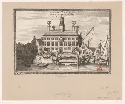 Gezicht op het Zeemagazijn van de VOC te Delfshaven