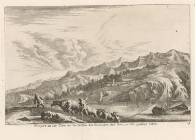 Gezicht op heuvels bij Rome