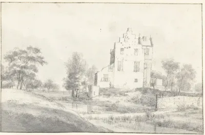 Gezicht op Huis Bergestein bij Wijk bij Duurstede, gezien vanuit het westen