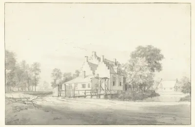 Gezicht op huis Broekhuizen, gezien vanuit het zuiden