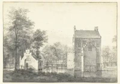 Gezicht op huis Groenewoude, gezien vanuit het oosten