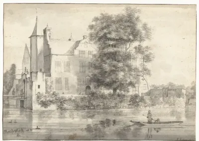 Gezicht op huis te Rhoon, gezien vanuit het zuiden