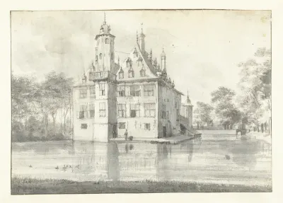 Gezicht op huis te Voorn, gezien vanuit het noordoosten