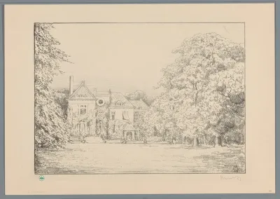 Gezicht op Huis te Werve vanuit de tuin