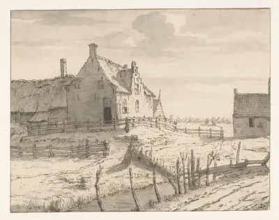 Gezicht op huizen buiten Bergen op Zoom